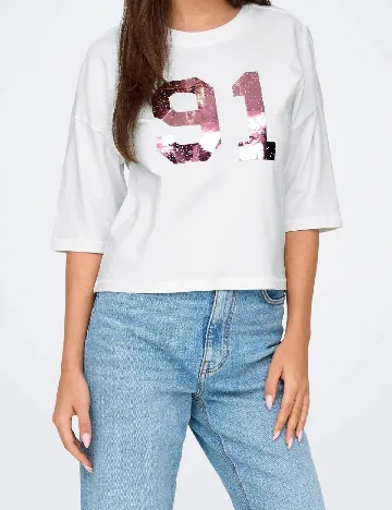 Tricou Only, alb