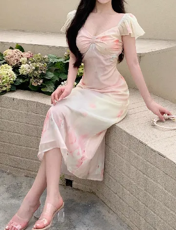 Rochie medie Dazy, roz