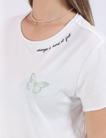 Tricou Only, alb