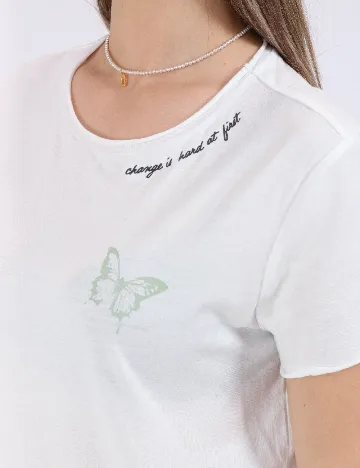 Tricou Only, alb