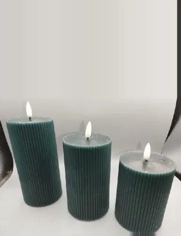 Set lumanari LED 3 bucati Zd Trading, verde inchis