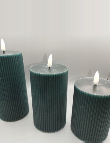 Set lumanari LED 3 bucati Zd Trading, verde inchis