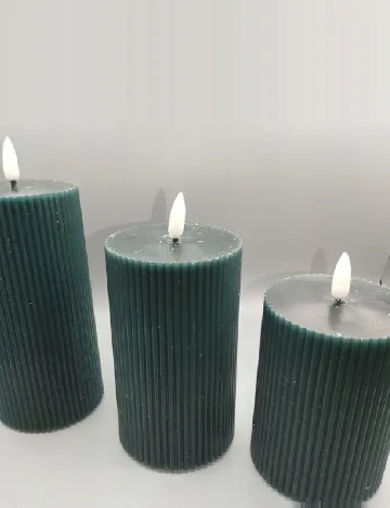 Set lumanari LED 3 bucati Zd Trading, verde inchis