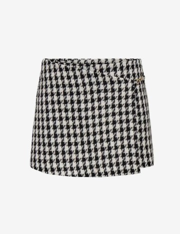 Fusta pantalon Only, alb/negru
