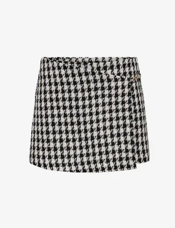 Fusta pantalon Only, alb/negru