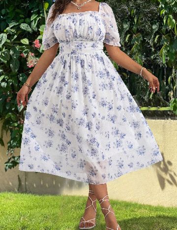 Rochie medie SHEIN CURVE, alb