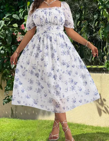 Rochie medie SHEIN CURVE, alb