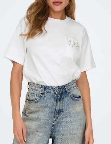 Tricou Only, alb