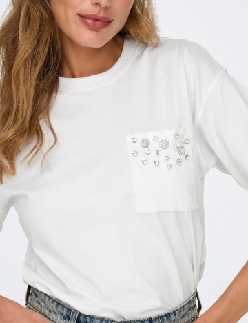 Tricou Only, alb