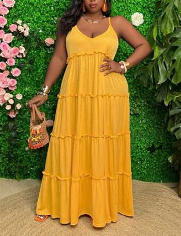 Rochie lunga SHEIN CURVE, galben