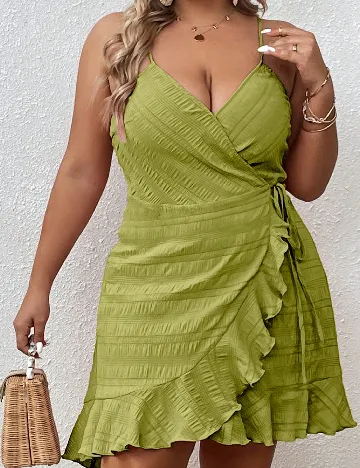 Rochie scurta SHEIN CURVE, verde