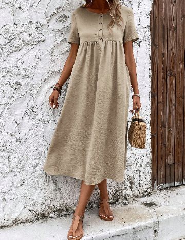 Rochie medie Emery Rose, crem
