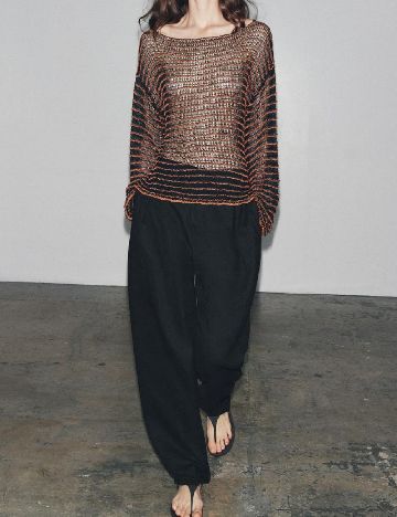 Bluza Zara, negru/maro