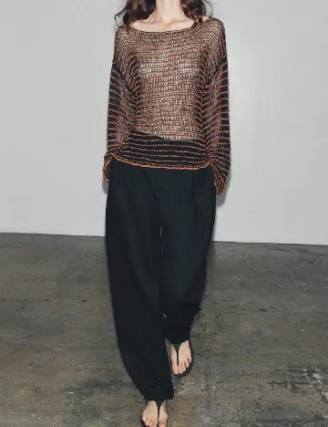 Bluza Zara, negru/maro