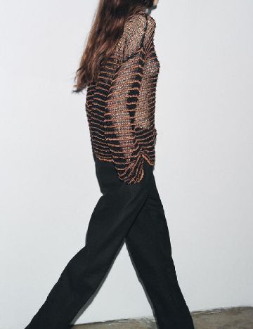 Bluza Zara, negru/maro