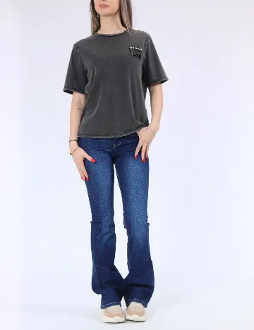 Tricou Only, gri inchis