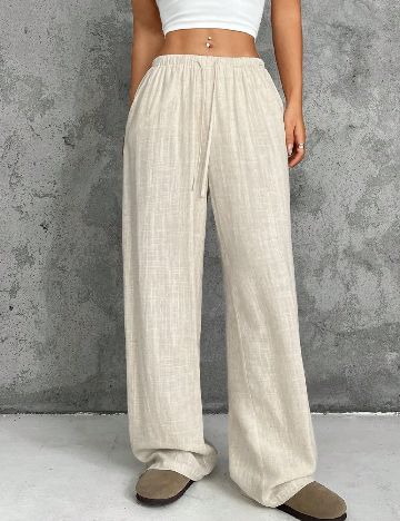 Pantaloni SHEIN CURVE, crem