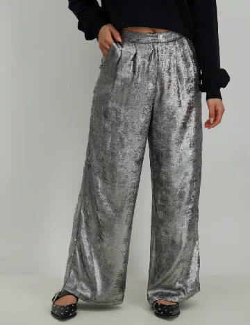 Pantaloni Only, argintiu