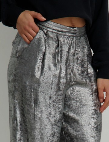 Pantaloni Only, argintiu
