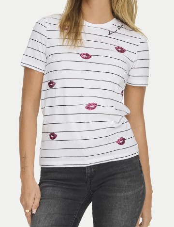 Tricou Only, alb