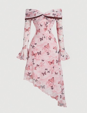 Rochie scurta SHEIN, roz