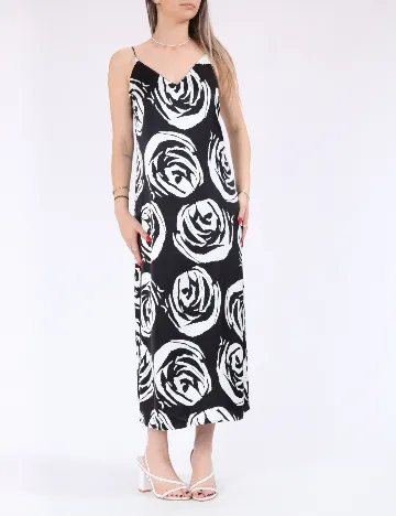 Rochie medie Only, alb/negru