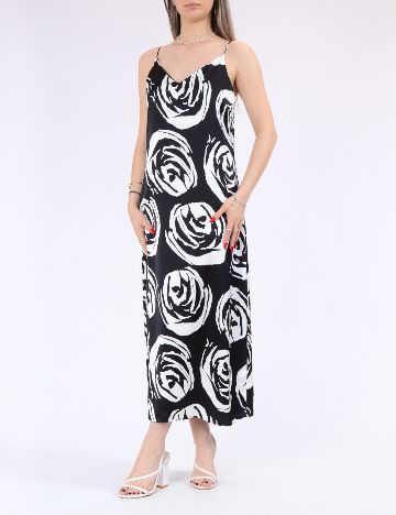 Rochie medie Only, alb/negru