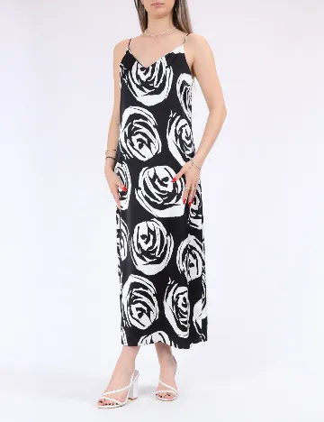 Rochie medie Only, alb/negru