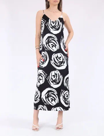 Rochie medie Only, alb/negru