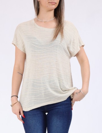 Tricou Only, crem