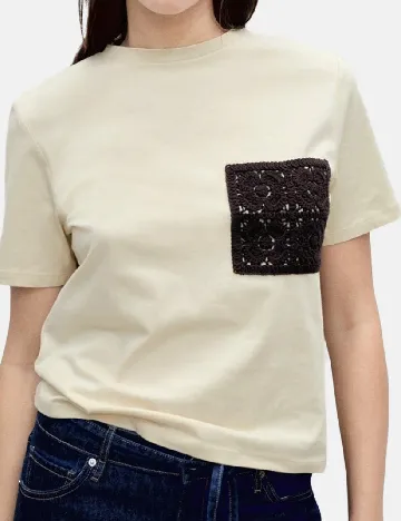 Tricou Mango, bej