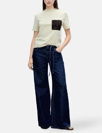 Tricou Mango, bej