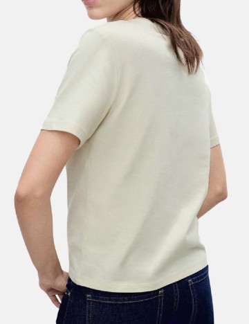 Tricou Mango, bej