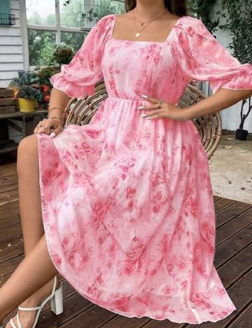 Rochie medie SHEIN CURVE, roz