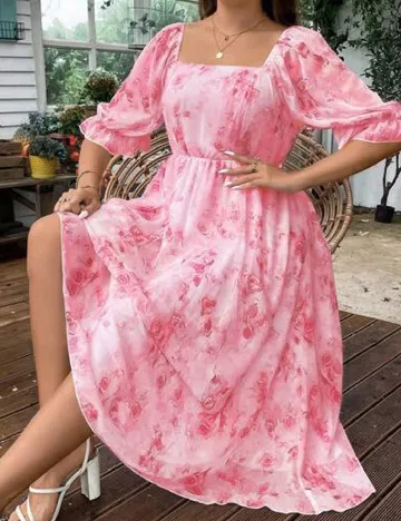 Rochie medie SHEIN CURVE, roz
