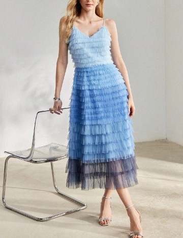 Rochie lunga MOTF, albastru