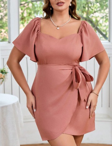 Rochie scurta SHEIN CURVE, roz