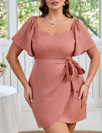 Rochie scurta SHEIN CURVE, roz