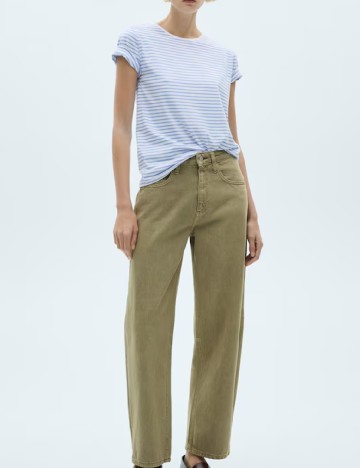 Tricou Mango, alb/albastru
