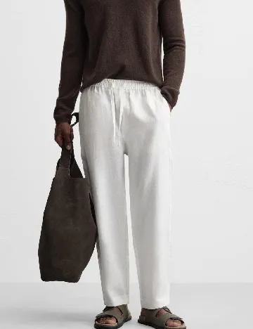 Pantaloni Zara, alb