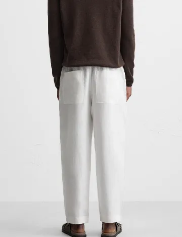 Pantaloni Zara, alb