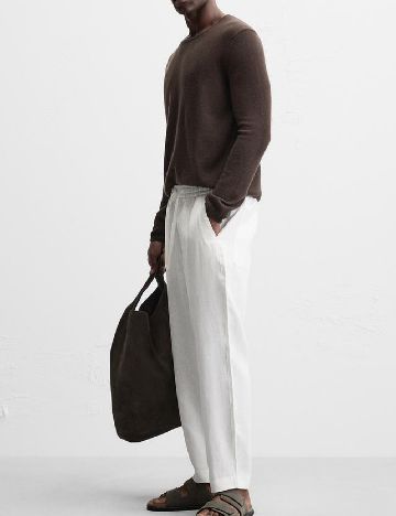 Pantaloni Zara, alb