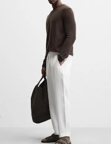 Pantaloni Zara, alb
