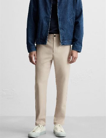 Pantaloni Zara, crem