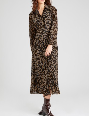 Rochie lunga Only, negru/maro