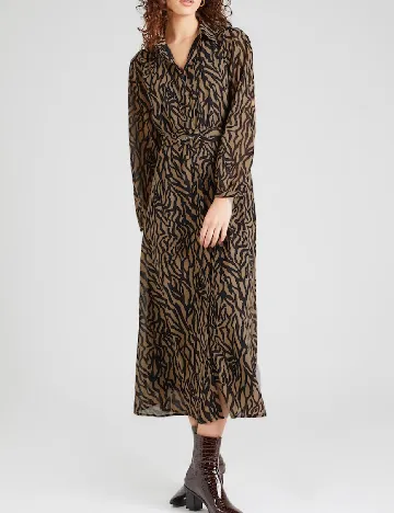 Rochie lunga Only, negru/maro