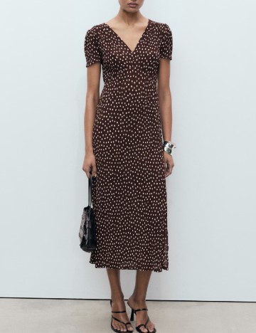 Rochie medie Mango, maro