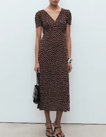 Rochie medie Mango, maro
