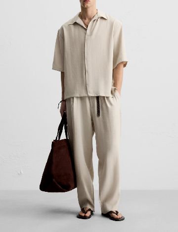 Pantaloni Zara, crem