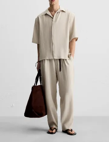 Pantaloni Zara, crem